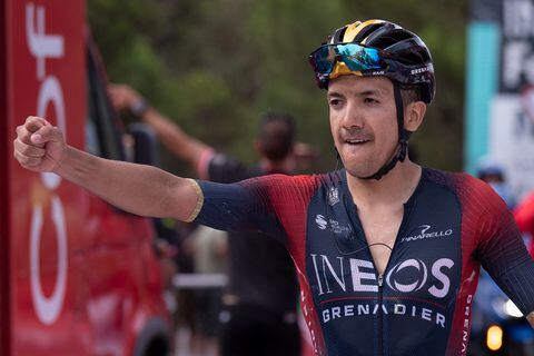 El ecuatoriano Richard Carapaz fue el ganador de la etapa 14 de la Vuelta a España (Photo by JORGE GUERRERO / AFP)