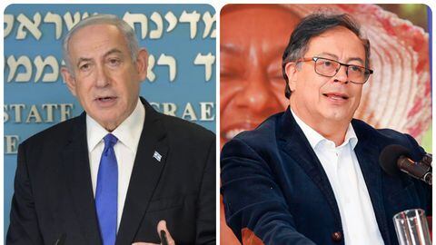 El primer ministro de Israel, Benjamin Netanyahu, y el presidente de Colombia, Gustavo Petro.