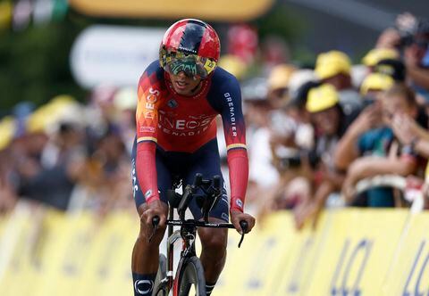 Cycling - Tour de France - Stage 16 - Passy to Combloux - France - July 18, 2023 Ineos Grenadiers' Egan Bernal in action during stage 16 REUTERS/Benoit Tessier