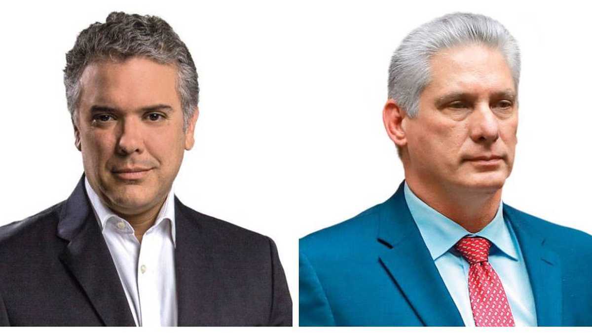 Iván Duque, presidente de Colombia y Miguel Díaz-Canel Bermúdez, presidente de Cuba.