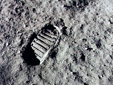 La huella de Neil Armstrong en la Luna, durante la misión Apolo 11, en 20 de julio de 1969.