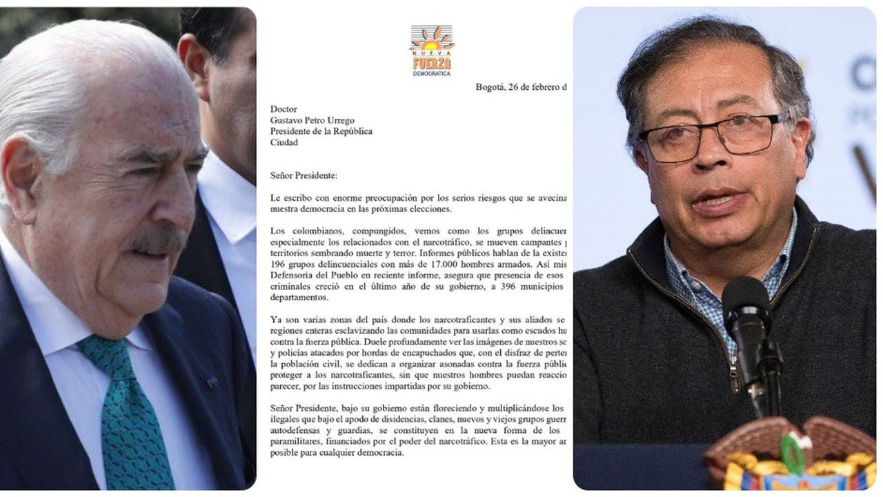 Andrés Pastrana, Gustavo Petro y la carta donde el expresidente manifiesta sus preocupaciones frente al 2026.