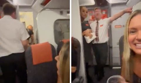 El hombre y la mujer fueron captados en video teniendo relaciones en el baño de un avión